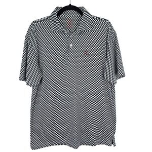 Rhoback Alabama State Print Performance Polo Shirt Men's Medium Black White